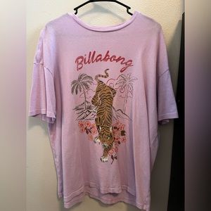 Purple Billabong tiger t-shirt. Size small, but fits oversized.